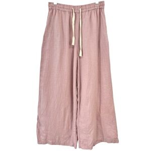 Deiji Studios Linen Ease Trouser - Lilac Purple Wide Straight Leg Easy Pants